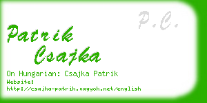 patrik csajka business card